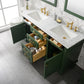 Legion Furniture WLF2260D-VG Legion Furniture WLF2260D-VG 60" Vogue Green Finish Double-Sink Vanity Cabinet with Carrara White Top