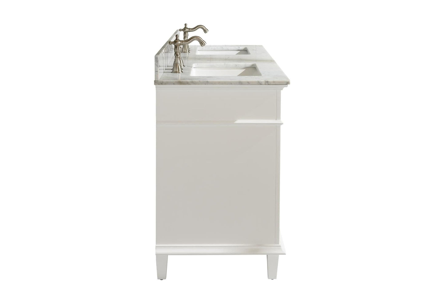 Legion Furniture WLF2260D-W Legion Furniture WLF2260D-W 60" White Finish Double-Sink Vanity Cabinet with Carrara White Top