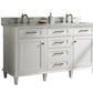 Legion Furniture WLF2260D-W Legion Furniture WLF2260D-W 60" White Finish Double-Sink Vanity Cabinet with Carrara White Top