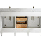 Legion Furniture WLF2260D-W Legion Furniture WLF2260D-W 60" White Finish Double-Sink Vanity Cabinet with Carrara White Top