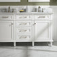 Legion Furniture WLF2260D-W Legion Furniture WLF2260D-W 60" White Finish Double-Sink Vanity Cabinet with Carrara White Top