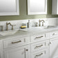 Legion Furniture WLF2260D-W Legion Furniture WLF2260D-W 60" White Finish Double-Sink Vanity Cabinet with Carrara White Top