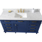 Legion Furniture WLF2260S-B Legion Furniture WLF2260S-B 60" Blue Finish Single-Sink Vanity Cabinet with Carrara White Top