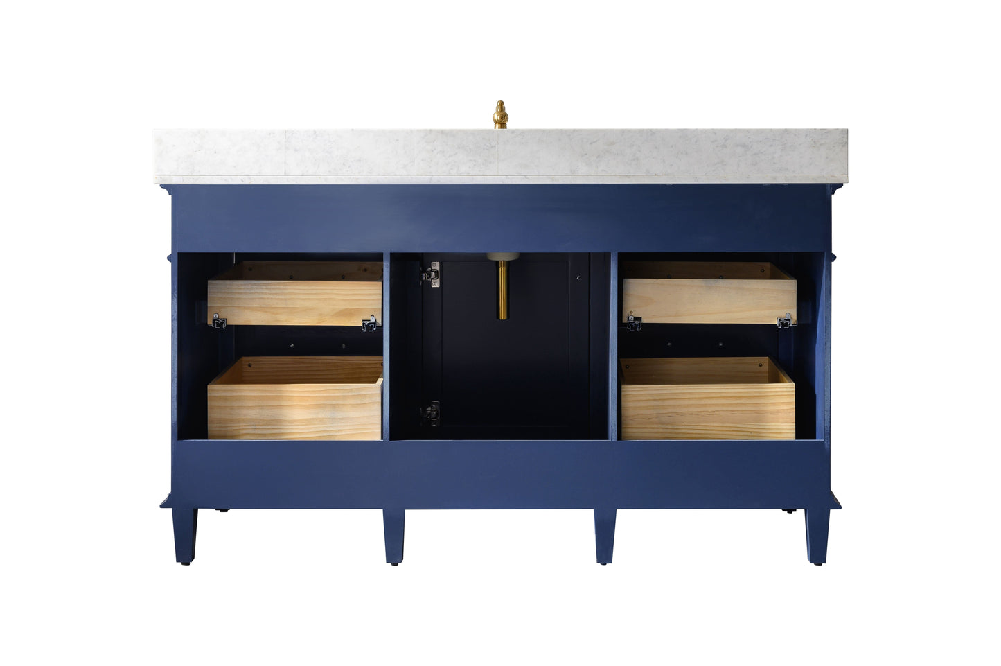 Legion Furniture WLF2260S-B Legion Furniture WLF2260S-B 60" Blue Finish Single-Sink Vanity Cabinet with Carrara White Top