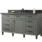 Legion Furniture WLF2260S-PG Legion Furniture WLF2260S-PG 60" Pewter Green Finish Single-Sink Vanity Cabinet with Blue Limestone Top