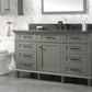 Legion Furniture WLF2260S-PG Legion Furniture WLF2260S-PG 60" Pewter Green Finish Single-Sink Vanity Cabinet with Blue Limestone Top