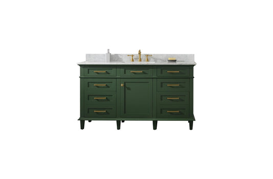 Legion Furniture WLF2260S-VG Legion Furniture WLF2260S-VG 60" Vogue Green Finish Single-Sink Vanity Cabinet with Carrara White Top