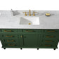 Legion Furniture WLF2260S-VG Legion Furniture WLF2260S-VG 60" Vogue Green Finish Single-Sink Vanity Cabinet with Carrara White Top