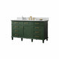 Legion Furniture WLF2260S-VG Legion Furniture WLF2260S-VG 60" Vogue Green Finish Single-Sink Vanity Cabinet with Carrara White Top