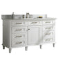 Legion Furniture WLF2260S-W Legion Furniture WLF2260S-W 60" White Finish Single-Sink Vanity Cabinet with Carrara White Top