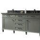 Legion Furniture WLF2272-PG Legion Furniture WLF2272-PG 72" Pewter Green Double-Sink Vanity Cabinet with Blue Limestone Top