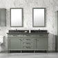 Legion Furniture WLF2272-PG Legion Furniture WLF2272-PG 72" Pewter Green Double-Sink Vanity Cabinet with Blue Limestone Top