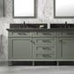 Legion Furniture WLF2272-PG Legion Furniture WLF2272-PG 72" Pewter Green Double-Sink Vanity Cabinet with Blue Limestone Top