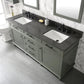 Legion Furniture WLF2272-PG Legion Furniture WLF2272-PG 72" Pewter Green Double-Sink Vanity Cabinet with Blue Limestone Top