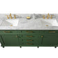 Legion Furniture WLF2272-VG Legion Furniture WLF2272-VG 72" Vogue Green Double-Sink Vanity Cabinet with Carrara White Top