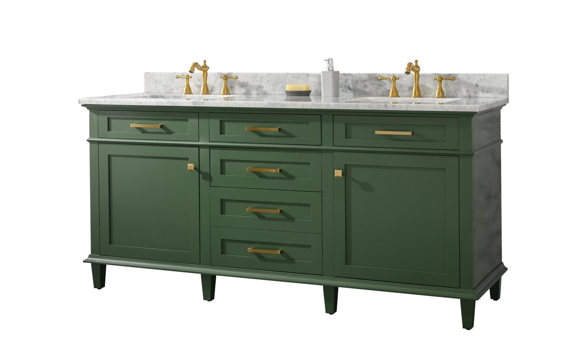 Legion Furniture WLF2272-VG Legion Furniture WLF2272-VG 72" Vogue Green Double-Sink Vanity Cabinet with Carrara White Top