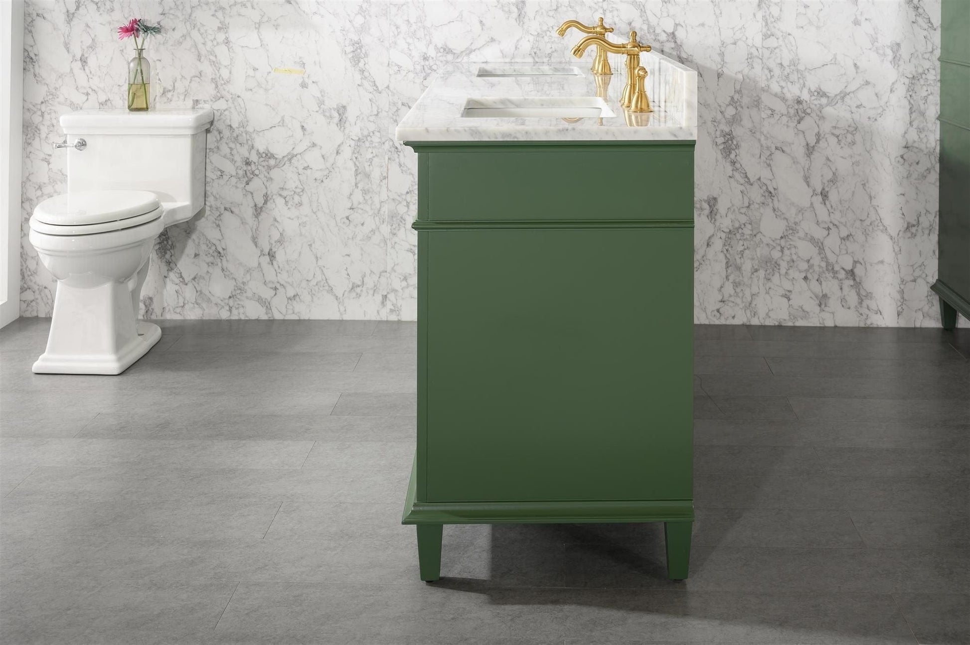 Legion Furniture WLF2272-VG Legion Furniture WLF2272-VG 72" Vogue Green Double-Sink Vanity Cabinet with Carrara White Top