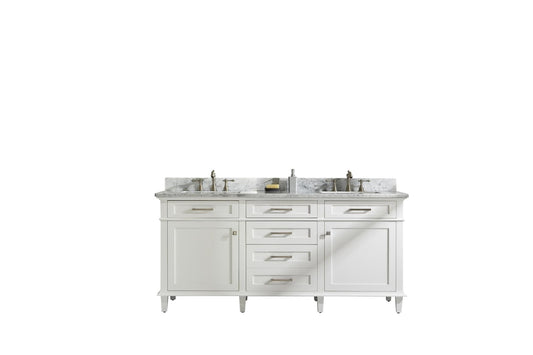 Legion Furniture WLF2272-W Legion Furniture WLF2272-W 72" White Double-Sink Vanity Cabinet with Carrara White Top