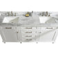 Legion Furniture WLF2272-W Legion Furniture WLF2272-W 72" White Double-Sink Vanity Cabinet with Carrara White Top