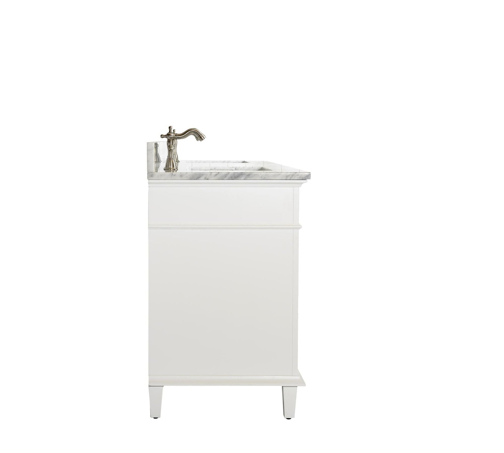 Legion Furniture WLF2272-W Legion Furniture WLF2272-W 72" White Double-Sink Vanity Cabinet with Carrara White Top