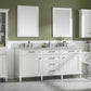 Legion Furniture WLF2272-W Legion Furniture WLF2272-W 72" White Double-Sink Vanity Cabinet with Carrara White Top