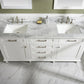 Legion Furniture WLF2272-W Legion Furniture WLF2272-W 72" White Double-Sink Vanity Cabinet with Carrara White Top