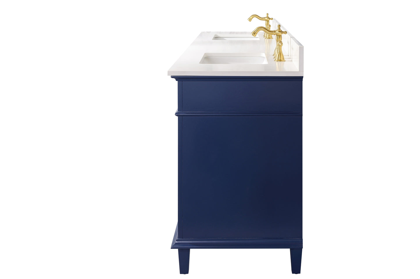 Legion Furniture WLF2280-B Legion Furniture WLF2280-B 80" Blue Double-Sink Vanity Cabinet with Carrara White Quartz Top WLF2280-CW-QZ