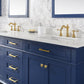 Legion Furniture WLF2280-B Legion Furniture WLF2280-B 80" Blue Double-Sink Vanity Cabinet with Carrara White Quartz Top WLF2280-CW-QZ