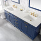 Legion Furniture WLF2280-B Legion Furniture WLF2280-B 80" Blue Double-Sink Vanity Cabinet with Carrara White Quartz Top WLF2280-CW-QZ