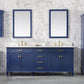 Legion Furniture WLF2280-B Legion Furniture WLF2280-B 80" Blue Double-Sink Vanity Cabinet with Carrara White Quartz Top WLF2280-CW-QZ