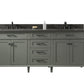 Legion Furniture WLF2280-PG Legion Furniture WLF2280-PG 80" Pewter Green Double-Sink Vanity Cabinet with Blue Limestone Quartz Top WLF2280-BS-QZ