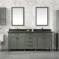 Legion Furniture WLF2280-PG Legion Furniture WLF2280-PG 80" Pewter Green Double-Sink Vanity Cabinet with Blue Limestone Quartz Top WLF2280-BS-QZ