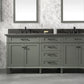 Legion Furniture WLF2280-PG Legion Furniture WLF2280-PG 80" Pewter Green Double-Sink Vanity Cabinet with Blue Limestone Quartz Top WLF2280-BS-QZ