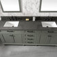 Legion Furniture WLF2280-PG Legion Furniture WLF2280-PG 80" Pewter Green Double-Sink Vanity Cabinet with Blue Limestone Quartz Top WLF2280-BS-QZ