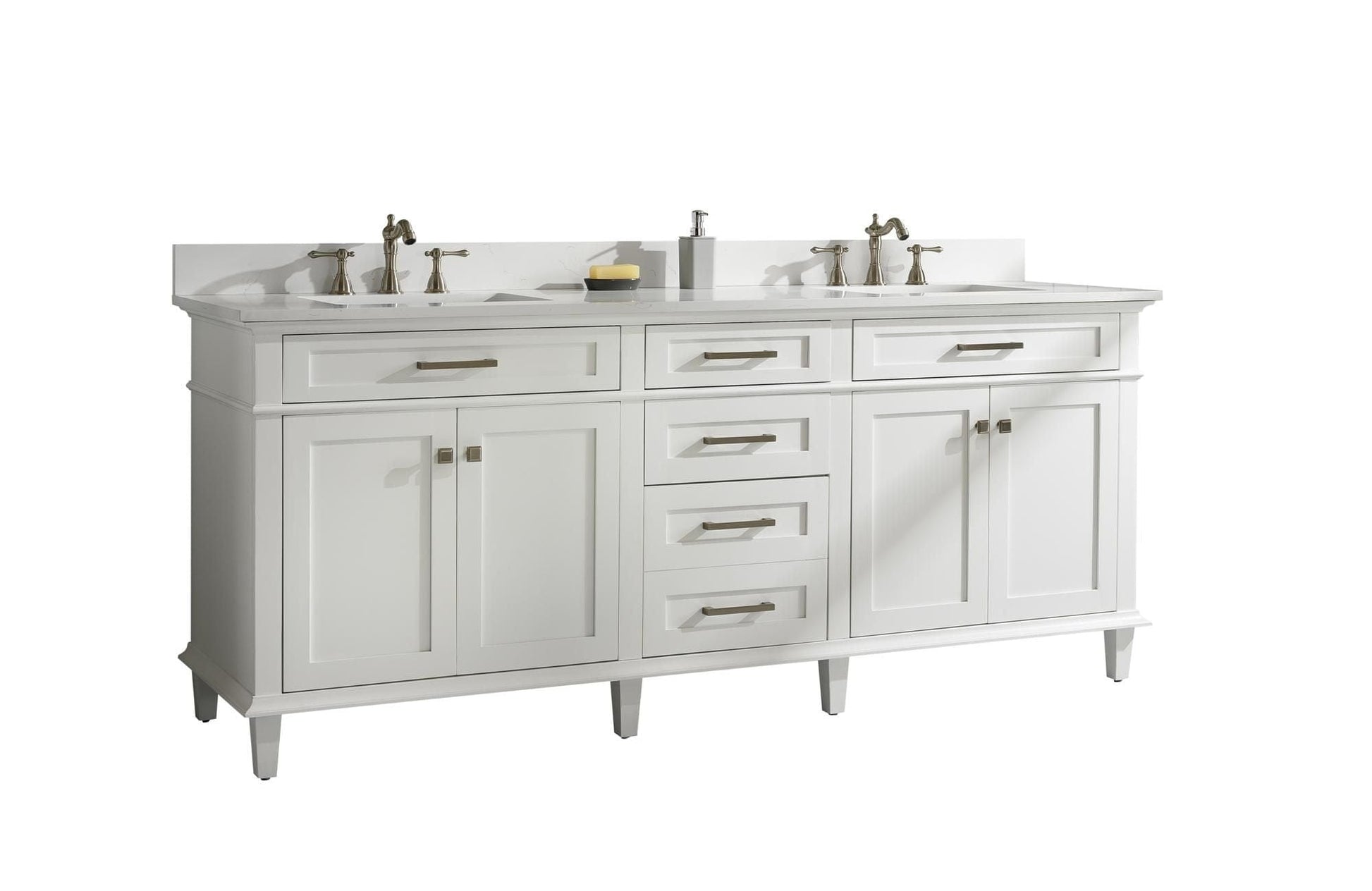 Legion Furniture WLF2280-W Legion Furniture WLF2280-W 80" White Double-Sink Vanity Cabinet with Carrara White Quartz Top WLF2280-CW-QZ