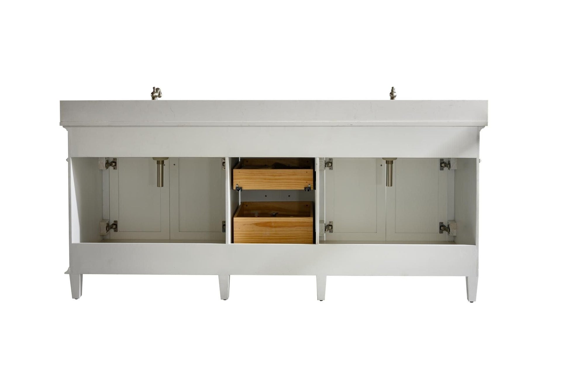 Legion Furniture WLF2280-W Legion Furniture WLF2280-W 80" White Double-Sink Vanity Cabinet with Carrara White Quartz Top WLF2280-CW-QZ