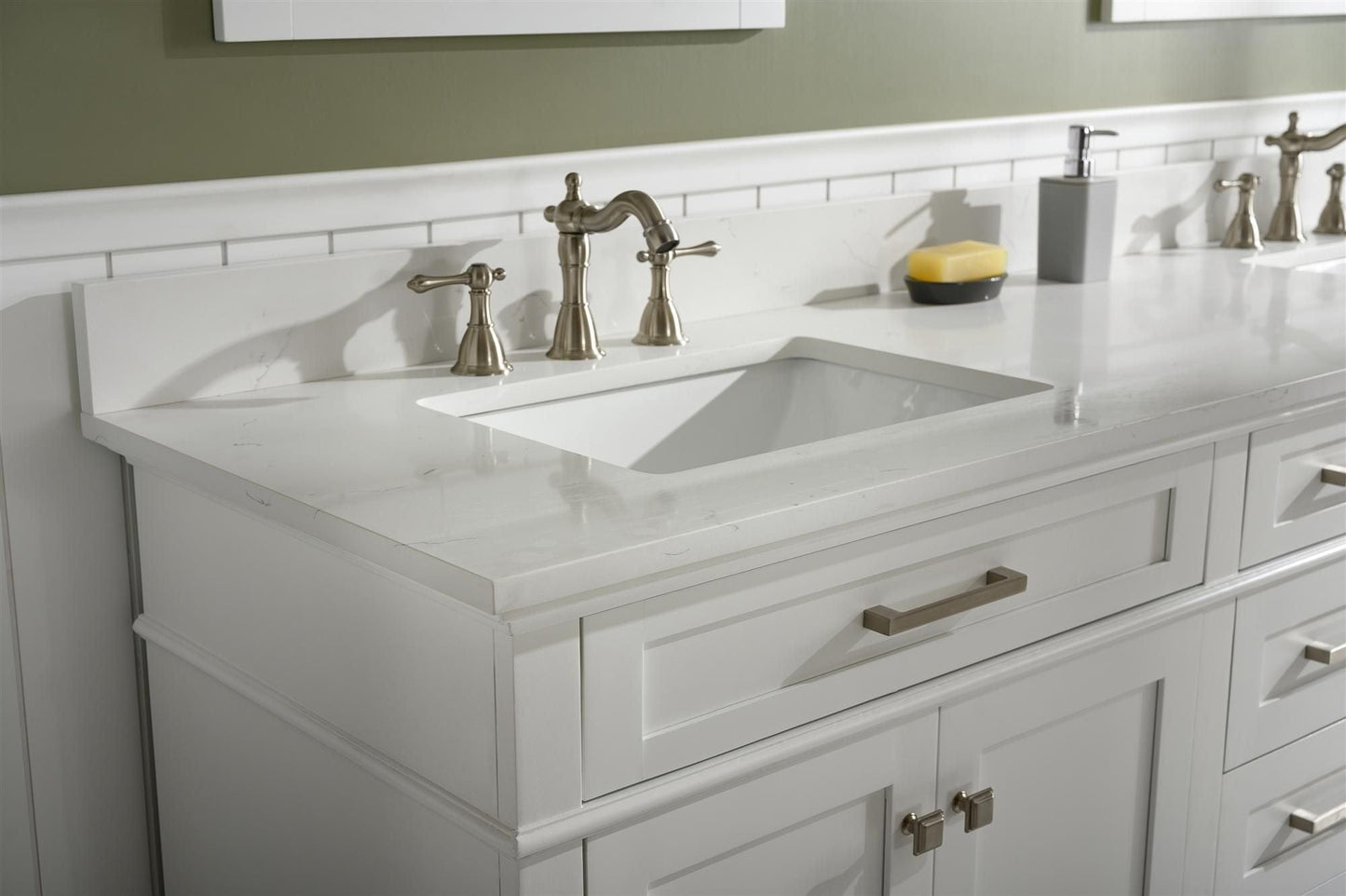 Legion Furniture WLF2280-W Legion Furniture WLF2280-W 80" White Double-Sink Vanity Cabinet with Carrara White Quartz Top WLF2280-CW-QZ