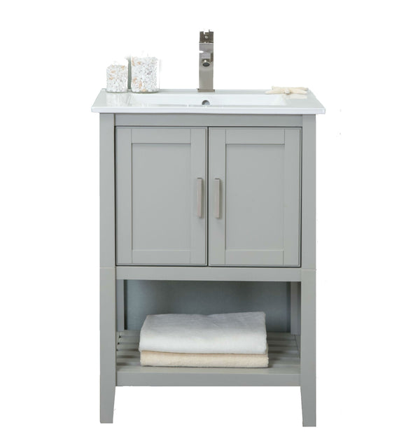 Legion Furniture WLF6023-RL Legion Furniture WLF6023-RL 24 KD White Gray Sink Vanity