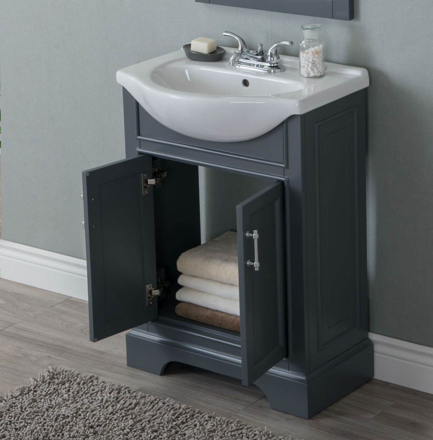 Legion Furniture WLF6046 Legion Furniture WLF6046 24" Gray Sink Vanity, No Faucet