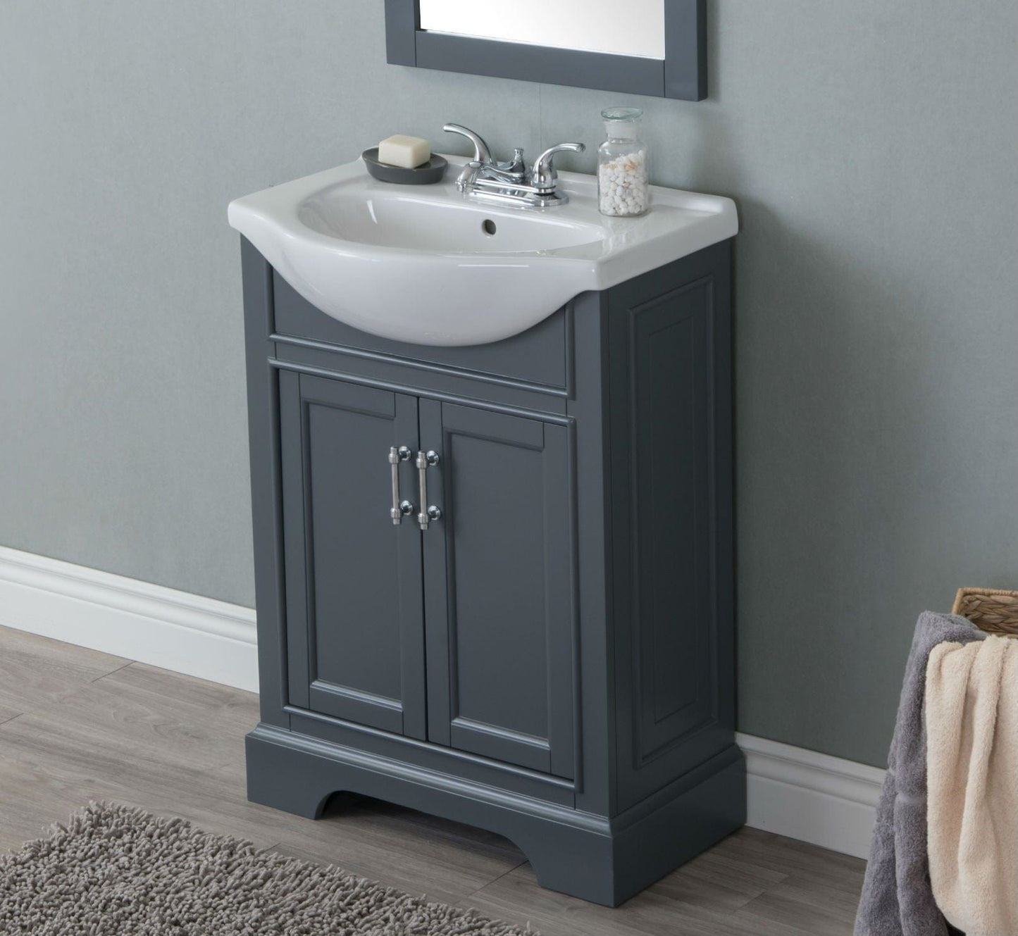 Legion Furniture WLF6046 Legion Furniture WLF6046 24" Gray Sink Vanity, No Faucet