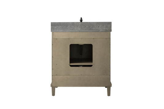 Legion Furniture WLF7040-30-AGO-BS Legion Furniture WLF7040-30-AGO-BS 30" Antique Gray Oak Vanity with Blue Limestone Top