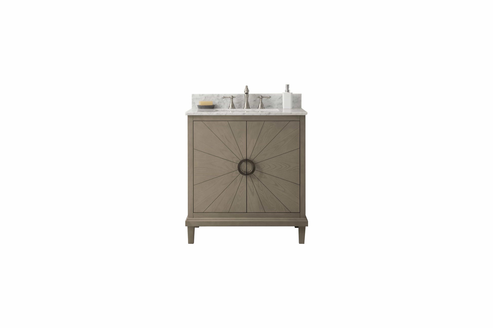 Legion Furniture WLF7040-30-AGO-CW Legion Furniture WLF7040-30-AGO-CW 30" Antique Gray Oak Vanity with Carrara White Top