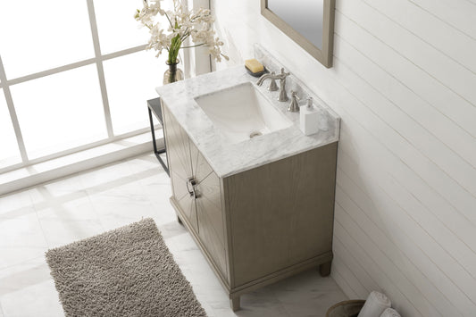 Legion Furniture WLF7040-30-AGO-CW Legion Furniture WLF7040-30-AGO-CW 30" Antique Gray Oak Vanity with Carrara White Top