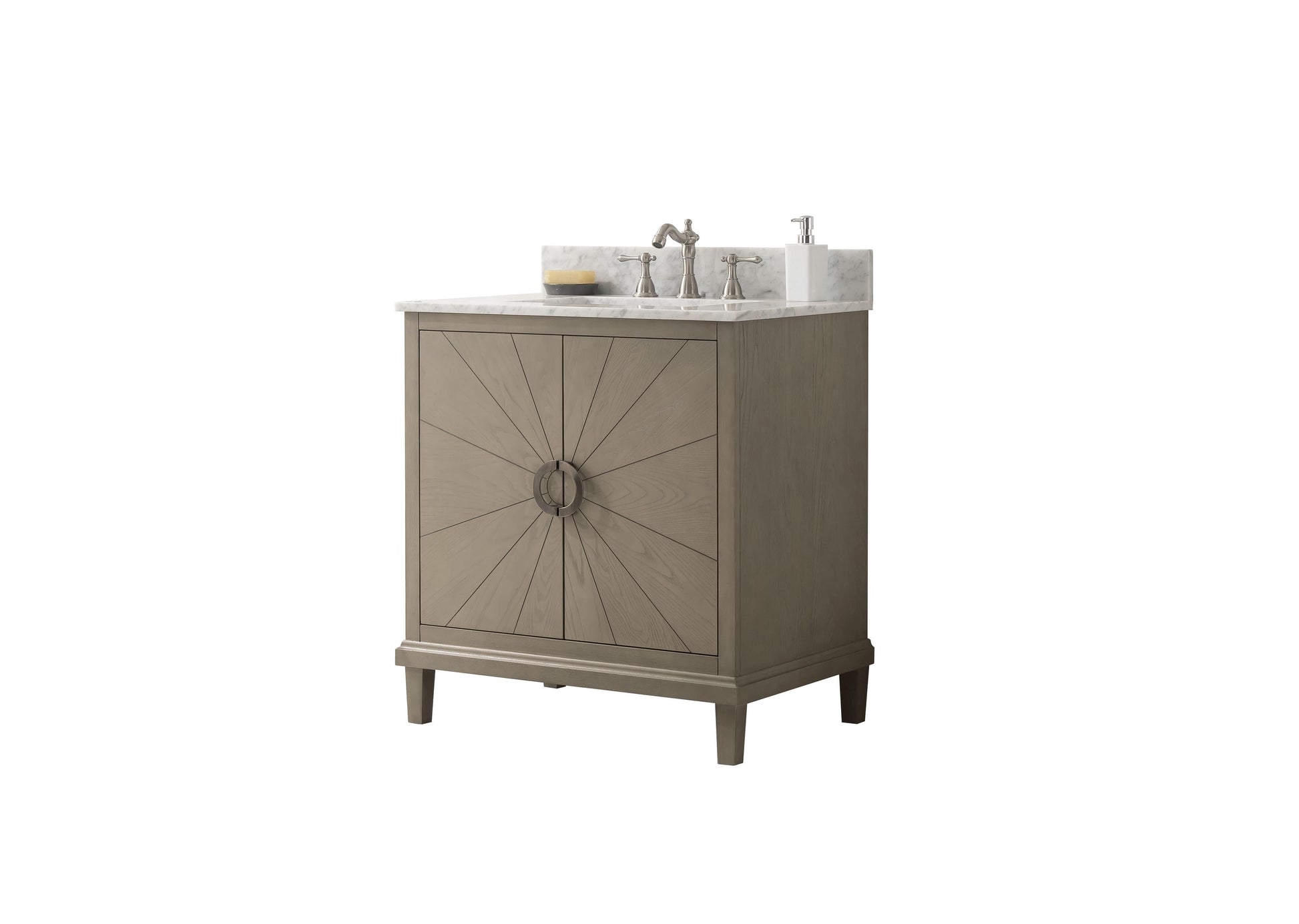 Legion Furniture WLF7040-30-AGO-CW Legion Furniture WLF7040-30-AGO-CW 30" Antique Gray Oak Vanity with Carrara White Top