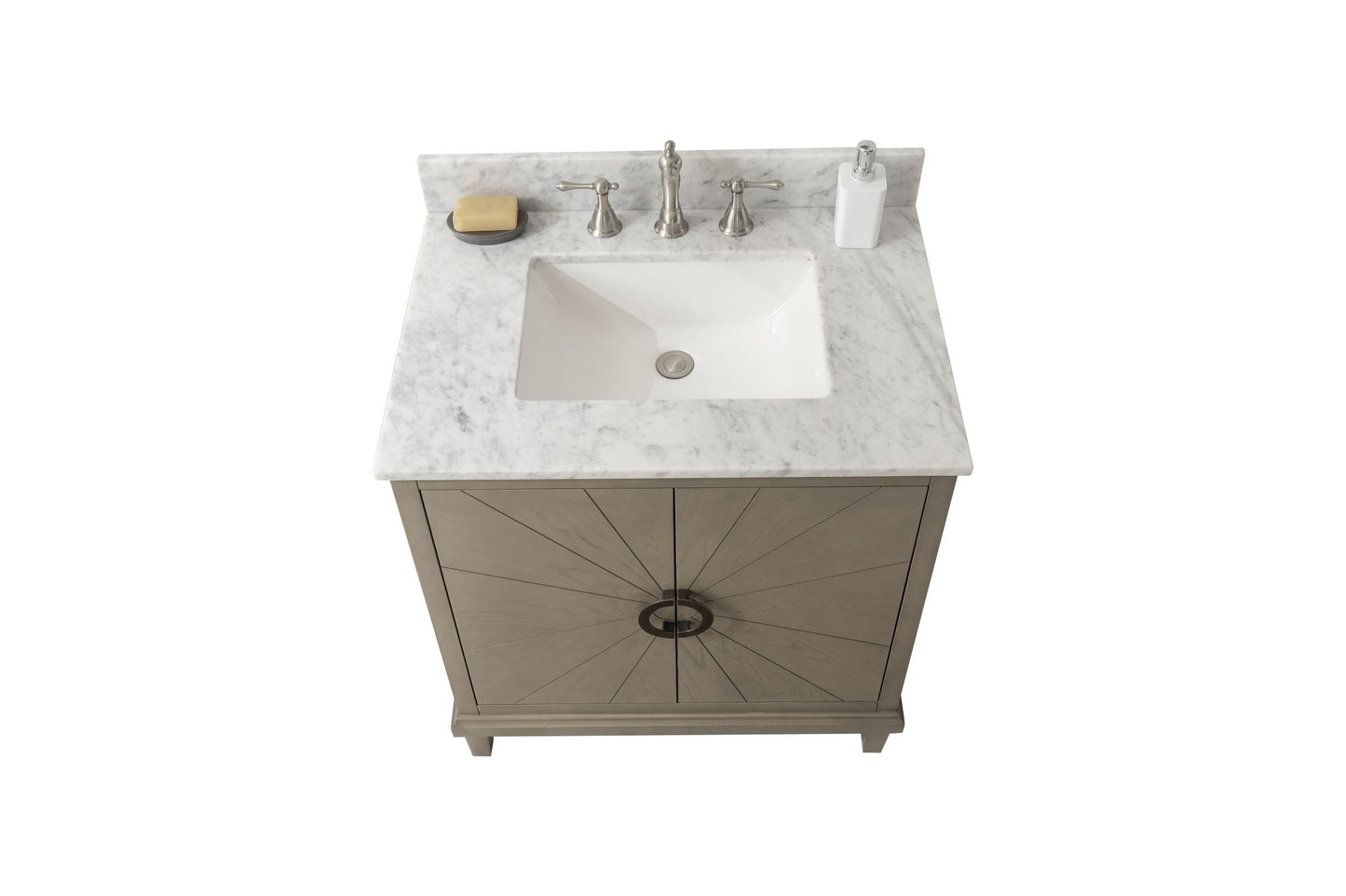 Legion Furniture WLF7040-30-AGO-CW Legion Furniture WLF7040-30-AGO-CW 30" Antique Gray Oak Vanity with Carrara White Top