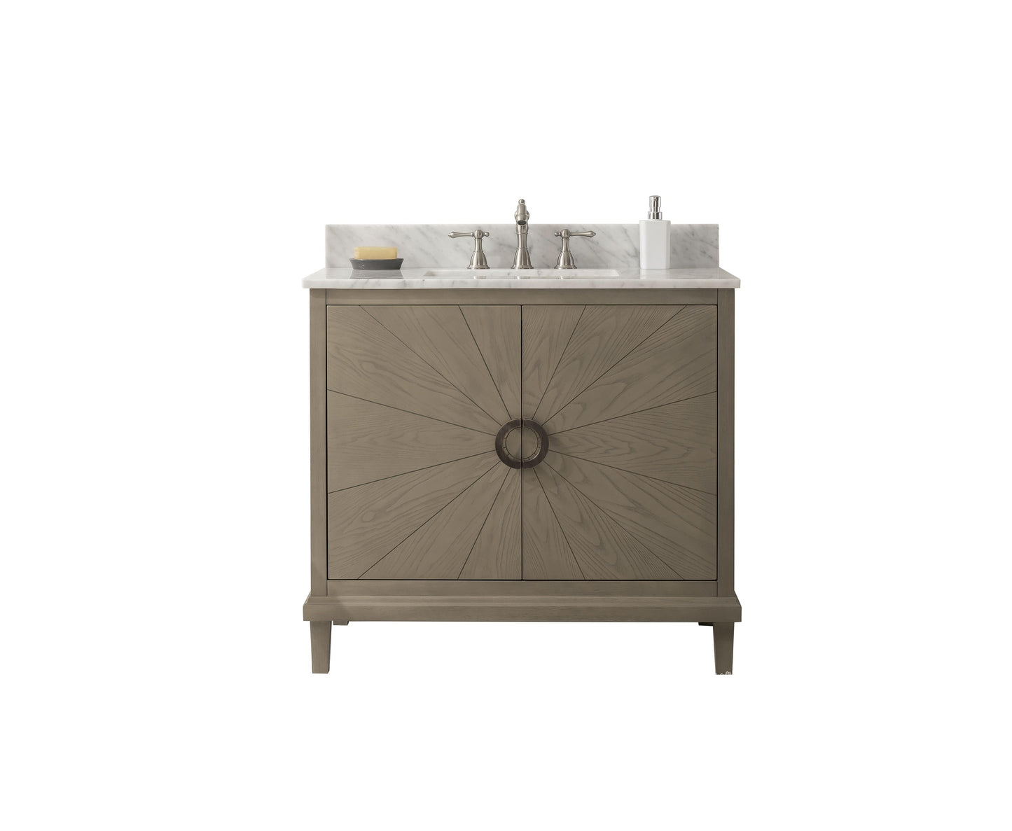 Legion Furniture WLF7040-36-AGO-CW Legion Furniture WLF7040-36-AGO-CW 36" Antique Gray Oak Vanity with Carrara White Top