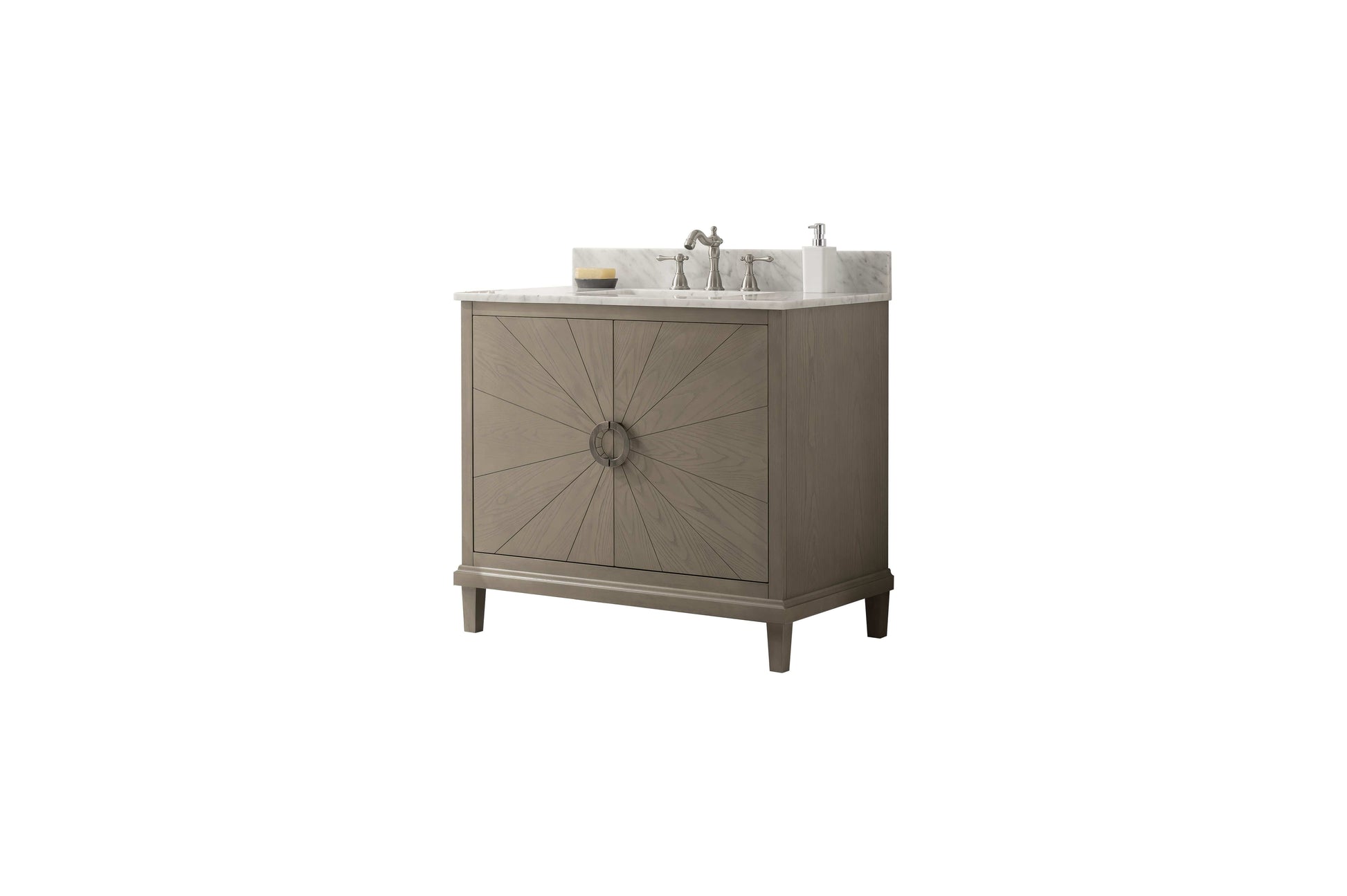 Legion Furniture WLF7040-36-AGO-CW Legion Furniture WLF7040-36-AGO-CW 36" Antique Gray Oak Vanity with Carrara White Top