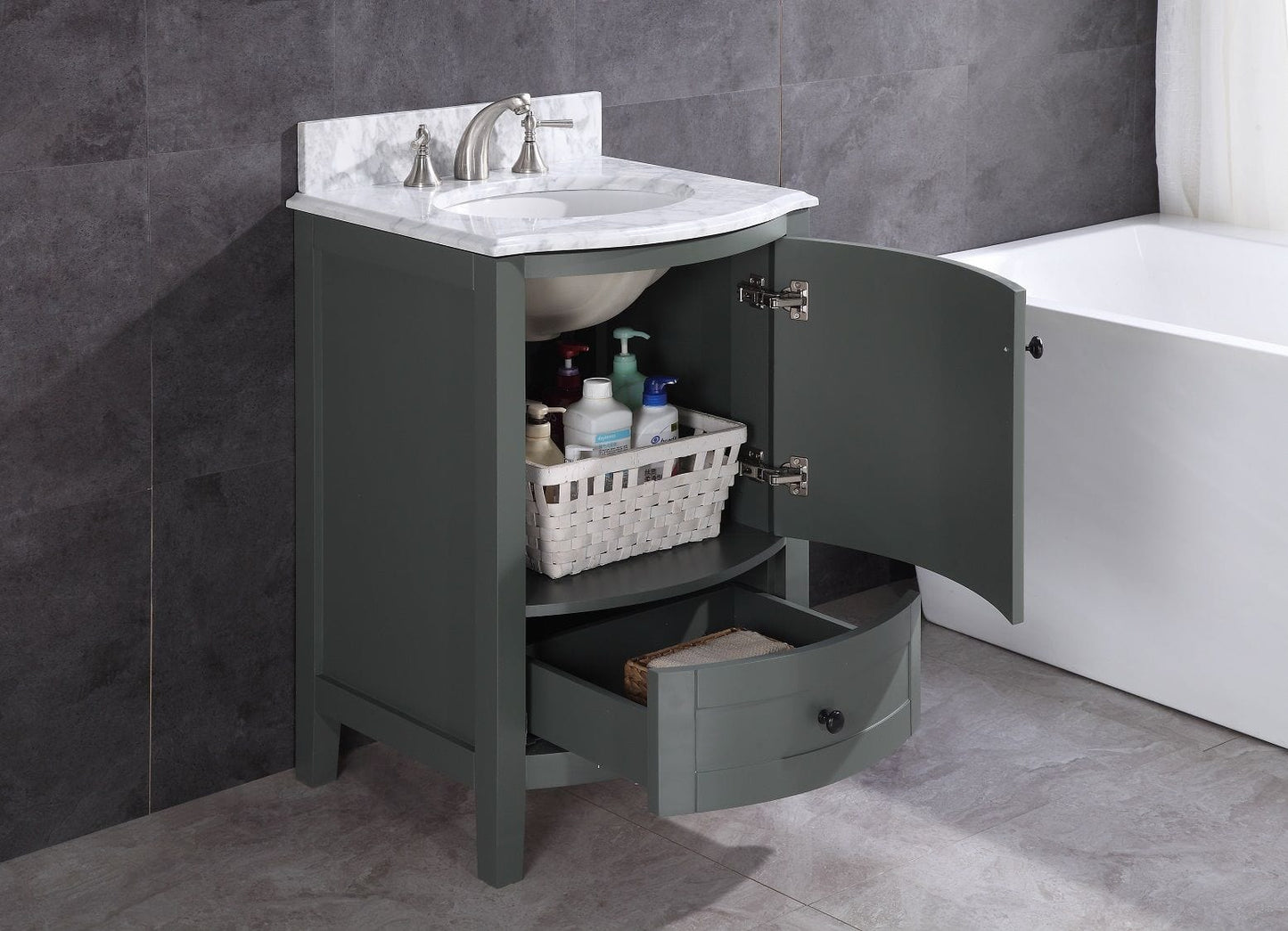 Legion Furniture WT9309-24-PG-PVC Legion Furniture WT9309-24-PG-PVC 24" Pewter Green Bathroom Vanity - PVC