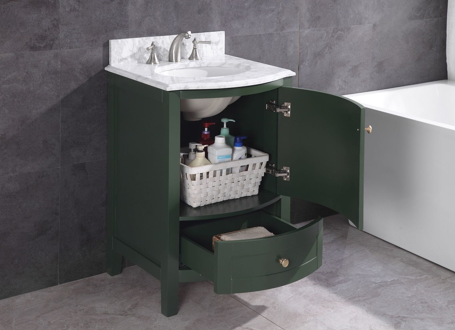 Legion Furniture WT9309-24-VG-PVC Legion Furniture WT9309-24-VG-PVC 24" Vogue Green Bathroom Vanity - PVC