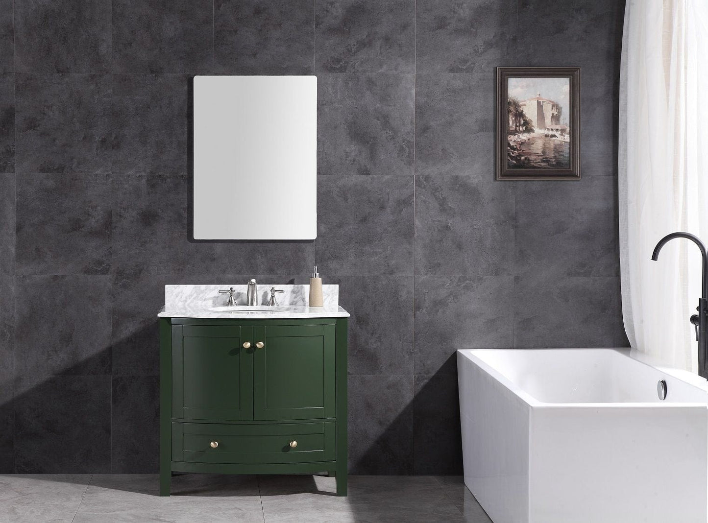 Legion Furniture WT9309-36-VG-PVC Legion Furniture WT9309-36-VG-PVC 36" Vogue Green Bathroom Vanity - PVC